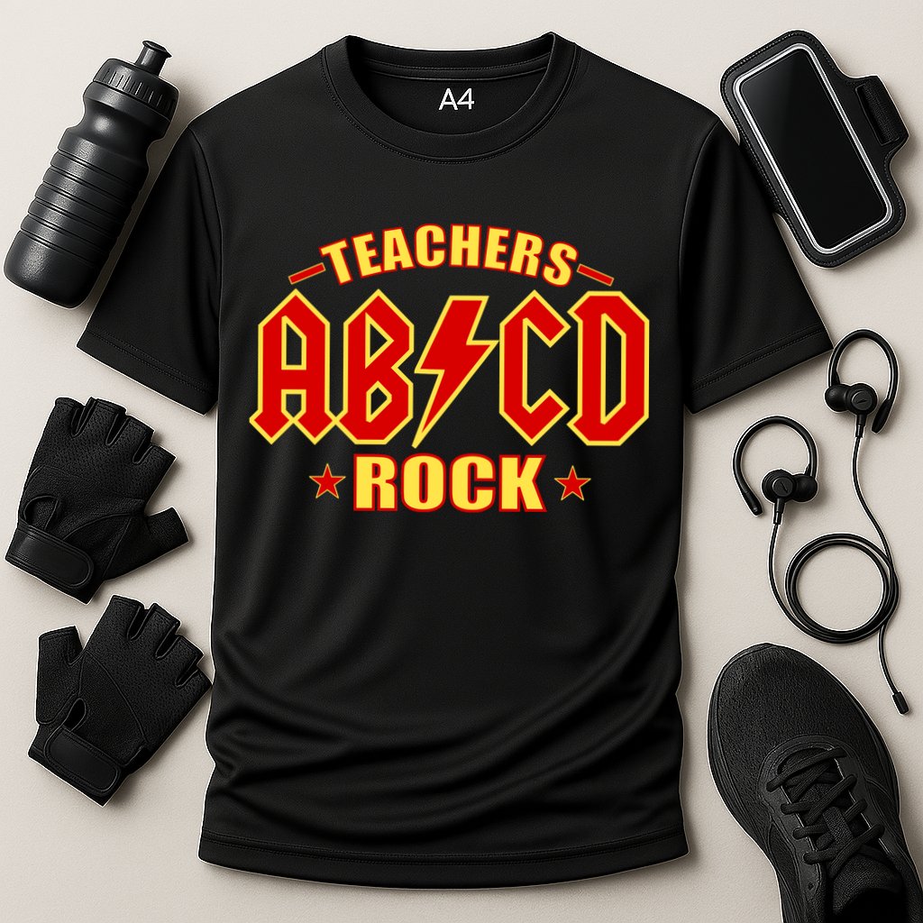 Teachers ROCK AB v CD ABCD Performance Shirt