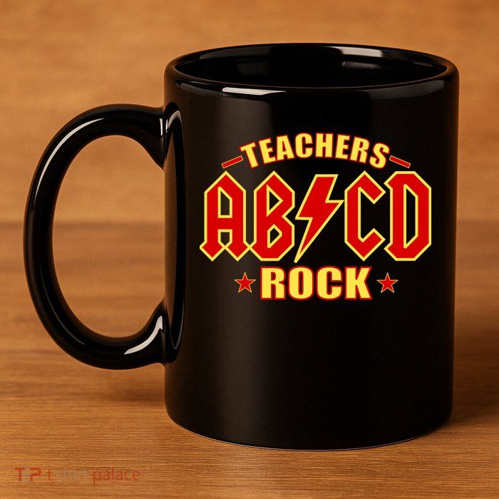 Teachers ROCK AB v CD ABCD 11oz C Handle Ceramic Mug