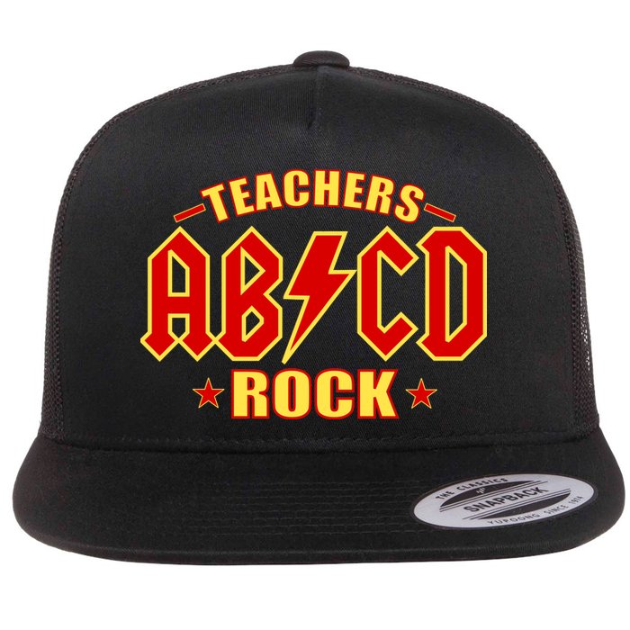 Teachers ROCK AB v CD ABCD Flat Bill Trucker Hat