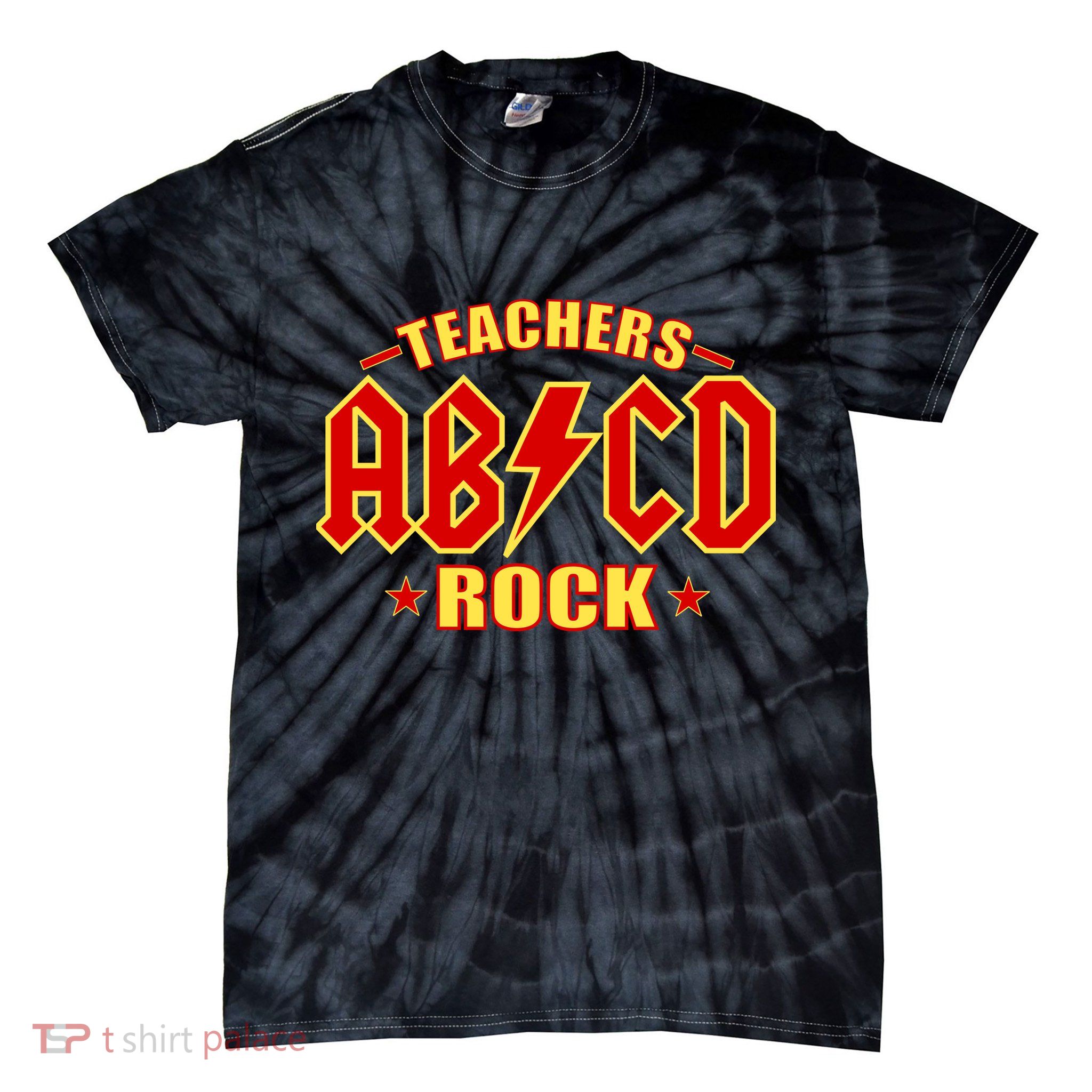Teachers ROCK AB v CD ABCD Tie-Dye T-Shirt