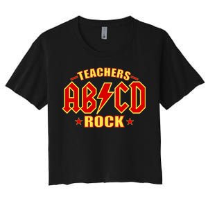 Teachers ROCK AB v CD ABCD Women's Crop Top Tee