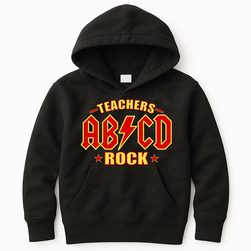 Teachers ROCK AB v CD ABCD Kids Hoodie