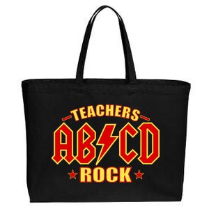 Teachers ROCK AB v CD ABCD Cotton Canvas Jumbo Tote