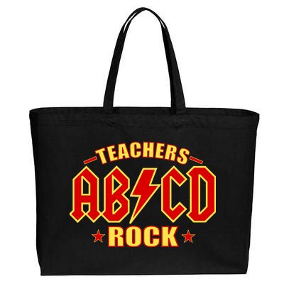 Teachers ROCK AB v CD ABCD Cotton Canvas Jumbo Tote