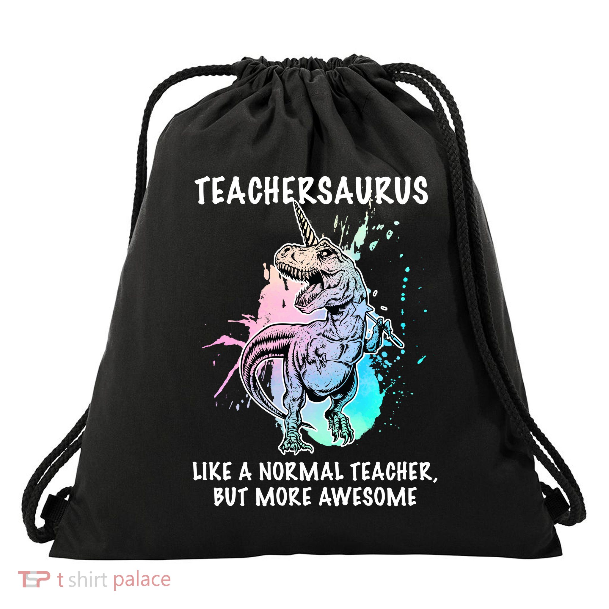 Teachersaurus Unicorn Drawstring Bag