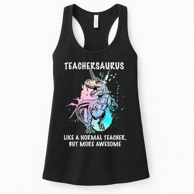 Teachersaurus Unicorn Womens Tank Top