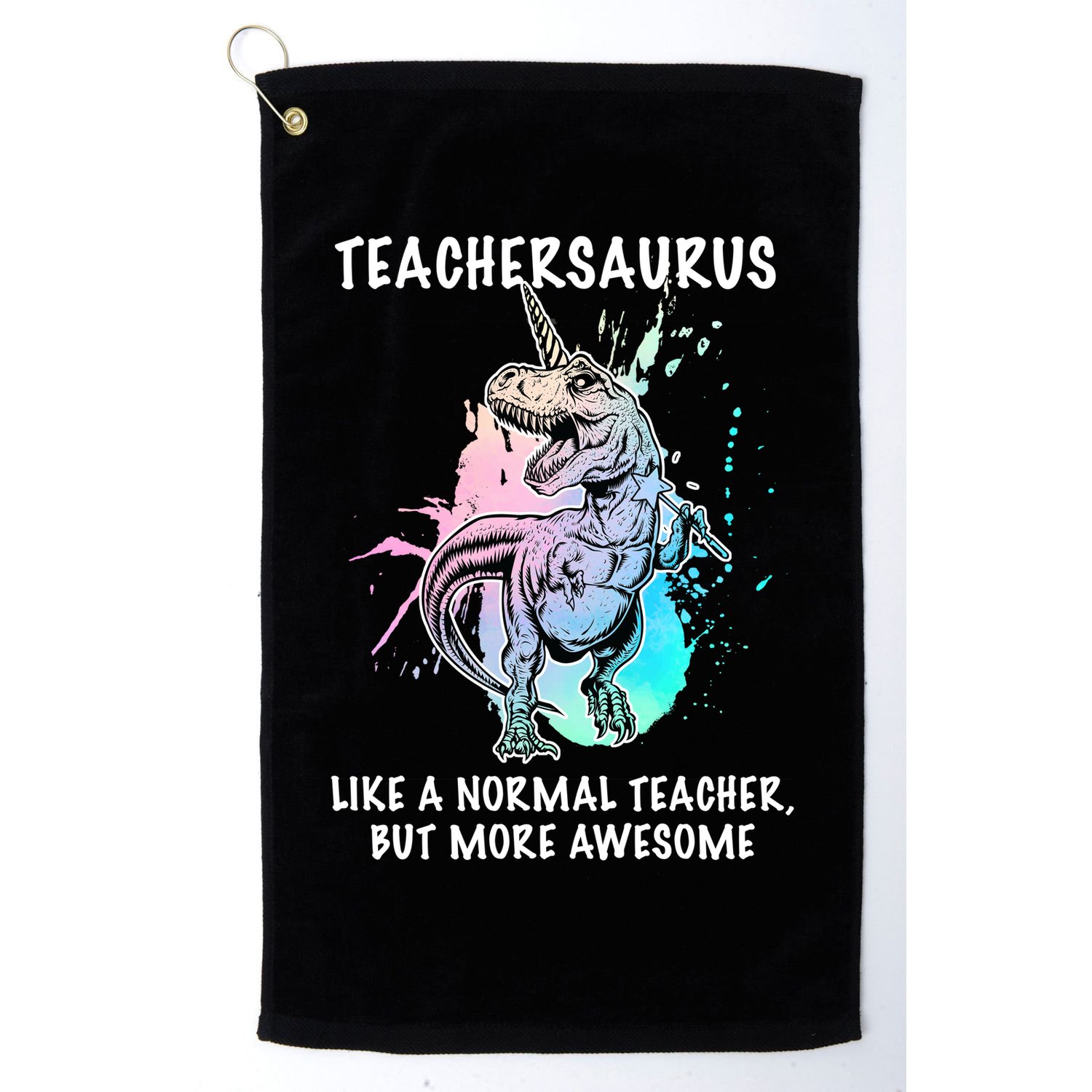 Teachersaurus Unicorn Golf Towel