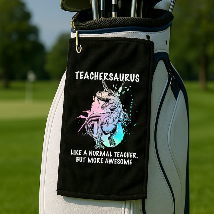 Teachersaurus Unicorn Golf Towel