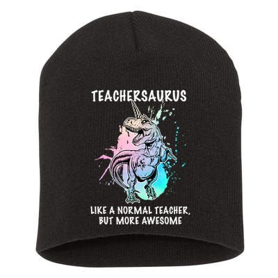 Teachersaurus Unicorn Short Acrylic Beanie