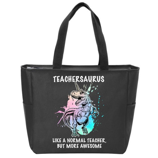 Teachersaurus Unicorn Zip Tote Bag