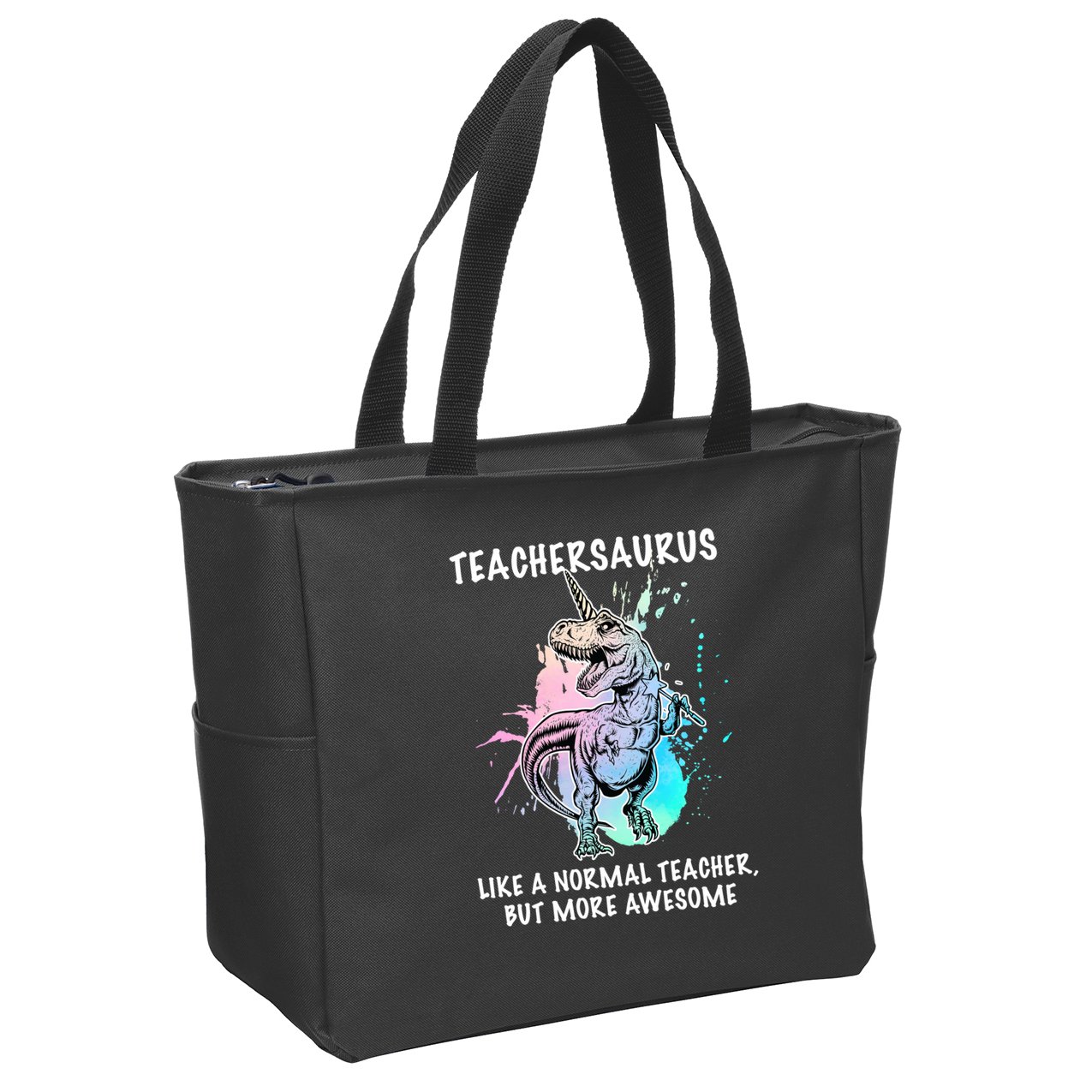Teachersaurus Unicorn Zip Tote Bag