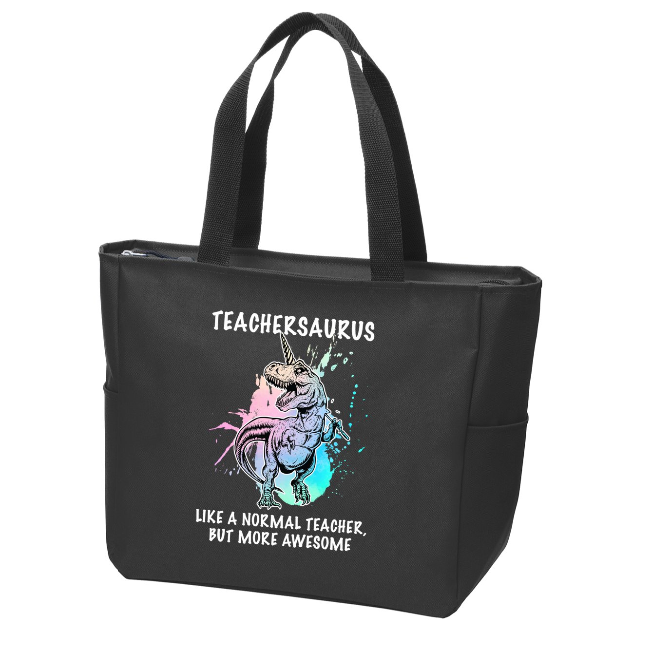 Teachersaurus Unicorn Zip Tote Bag
