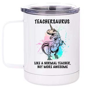 Teachersaurus Unicorn 12 oz Stainless Steel Tumbler Cup