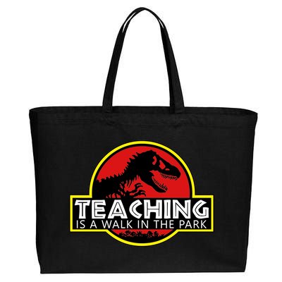 Teaching  Is A Walk In The Park Cotton Canvas Jumbo Tote