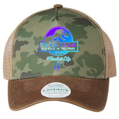 Teaching Is A Walk In Park Jurassic Teacher Legacy Tie Dye Trucker Hat