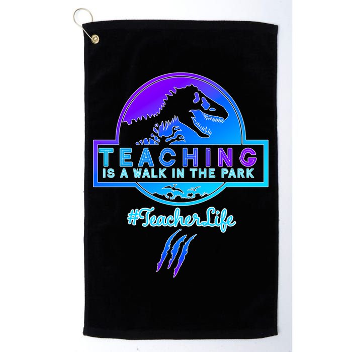 Teaching Is A Walk In Park Jurassic Teacher Golf Towel