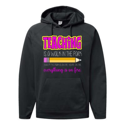 Teaching Is A Walk In The Park Performance Fleece Hoodie