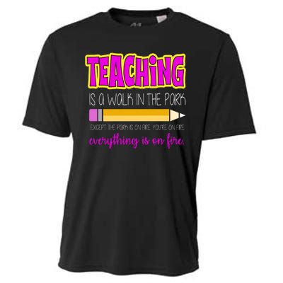 Teaching Is A Walk In The Park Cooling Performance Crew T-Shirt