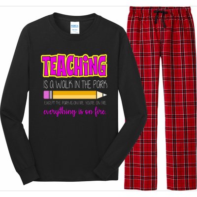 Teaching Is A Walk In The Park Long Sleeve Pajama Set