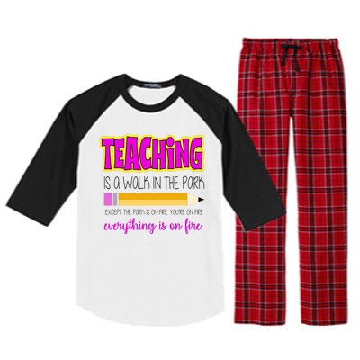 Teaching Is A Walk In The Park Raglan Sleeve Pajama Set