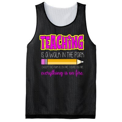 Teaching Is A Walk In The Park Mesh Reversible Basketball Jersey Tank