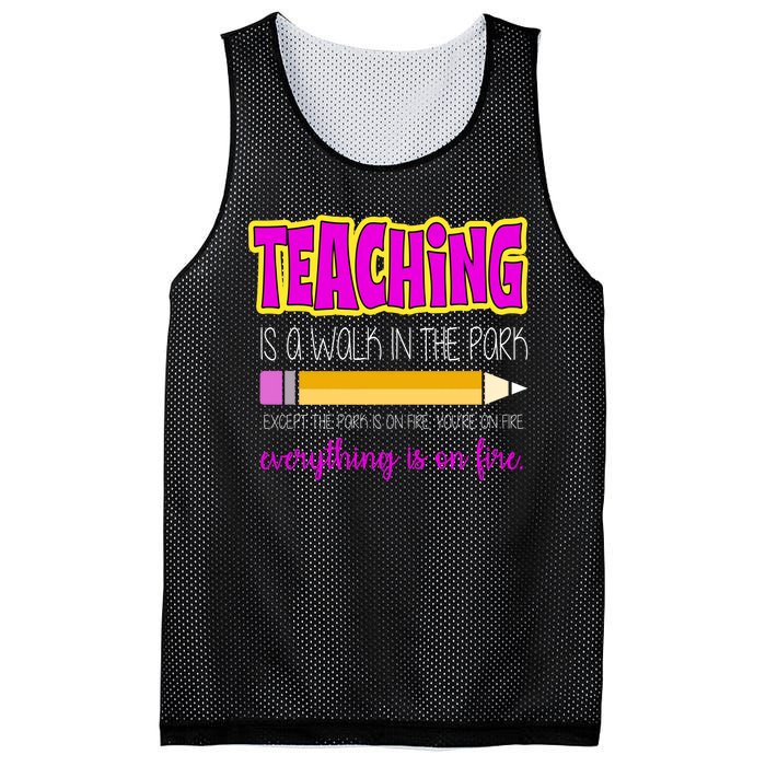 Teaching Is A Walk In The Park Mesh Reversible Basketball Jersey Tank