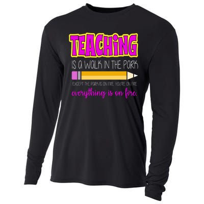 Teaching Is A Walk In The Park Cooling Performance Long Sleeve Crew