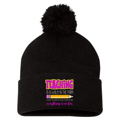 Teaching Is A Walk In The Park Pom Pom 12in Knit Beanie