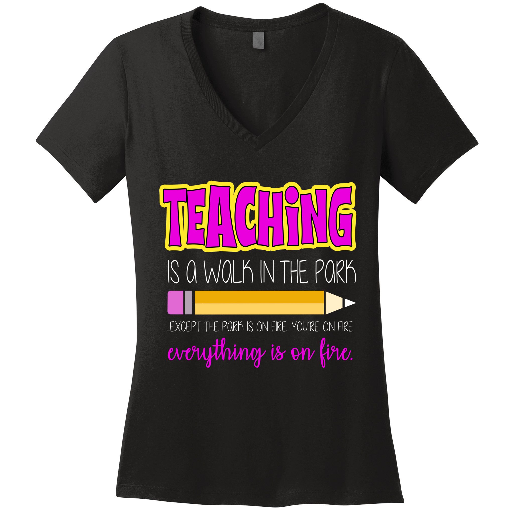 Teaching Is A Walk In The Park Women's V-Neck T-Shirt