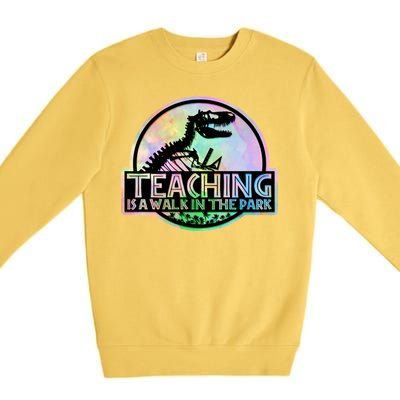 Teaching Is A Walk In The Park Funny Teacher Premium Crewneck Sweatshirt