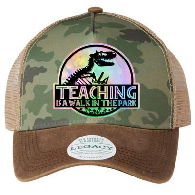 Teaching Is A Walk In The Park Funny Teacher Legacy Tie Dye Trucker Hat