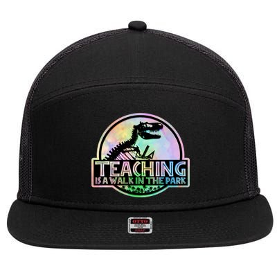 Teaching Is A Walk In The Park Funny Teacher 7 Panel Mesh Trucker Snapback Hat