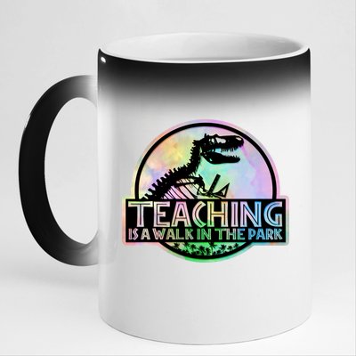 Teaching Is A Walk In The Park Funny Teacher 11oz Black Color Changing Mug