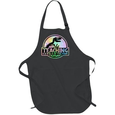 Teaching Is A Walk In The Park Funny Teacher Full-Length Apron With Pockets