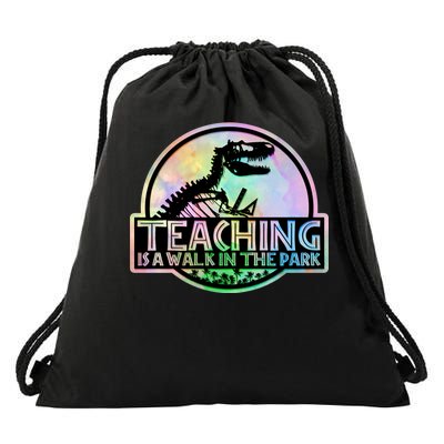 Teaching Is A Walk In The Park Funny Teacher Drawstring Bag