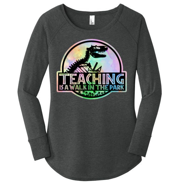 Teaching Is A Walk In The Park Funny Teacher Women's Perfect Tri Tunic Long Sleeve Shirt