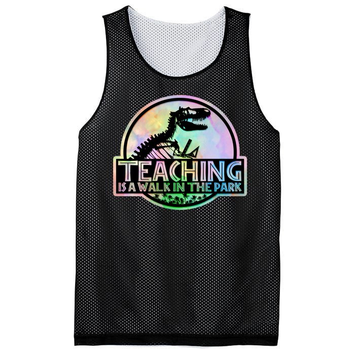 Teaching Is A Walk In The Park Funny Teacher Mesh Reversible Basketball Jersey Tank