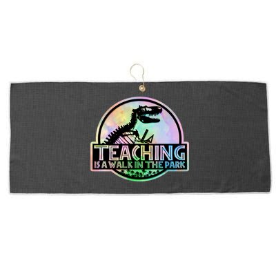 Teaching Is A Walk In The Park Funny Teacher Large Microfiber Waffle Golf Towel