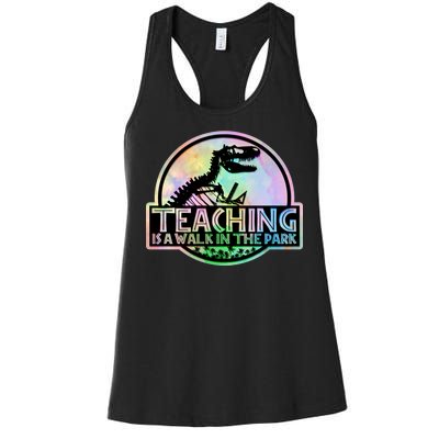 Teaching Is A Walk In The Park Funny Teacher Women's Racerback Tank