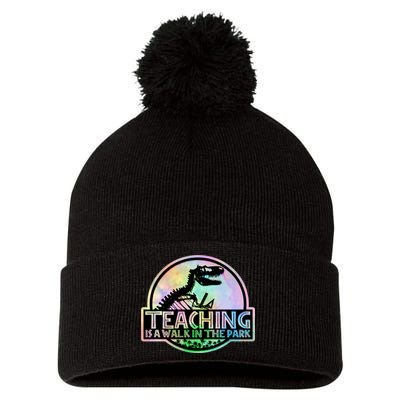 Teaching Is A Walk In The Park Funny Teacher Pom Pom 12in Knit Beanie