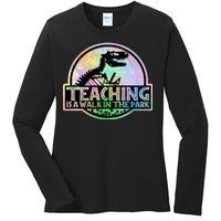 Teaching Is A Walk In The Park Funny Teacher Ladies Long Sleeve Shirt