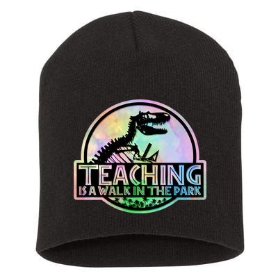 Teaching Is A Walk In The Park Funny Teacher Short Acrylic Beanie