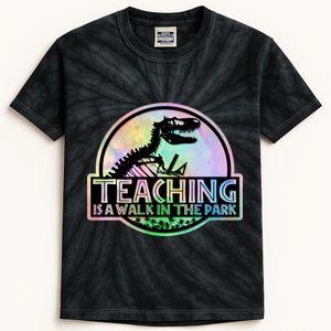 Teaching Is A Walk In The Park Funny Teacher Kids Tie-Dye T-Shirt