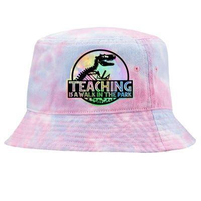 Teaching Is A Walk In The Park Funny Teacher Tie-Dyed Bucket Hat