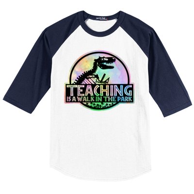 Teaching Is A Walk In The Park Funny Teacher Baseball Sleeve Shirt