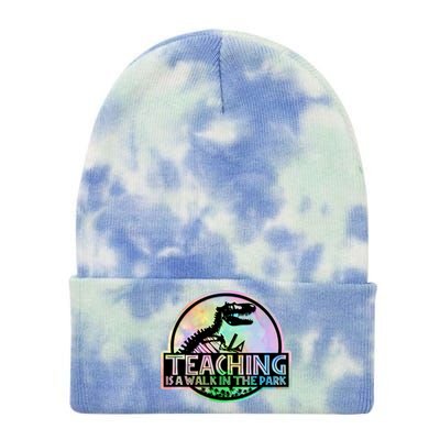 Teaching Is A Walk In The Park Funny Teacher Tie Dye 12in Knit Beanie