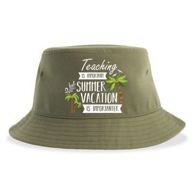 Teaching Is Important But Summer Vacation Is Importanter Sustainable Bucket Hat