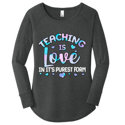 Teaching Is Love In It's Purest Form Women's Perfect Tri Tunic Long Sleeve Shirt