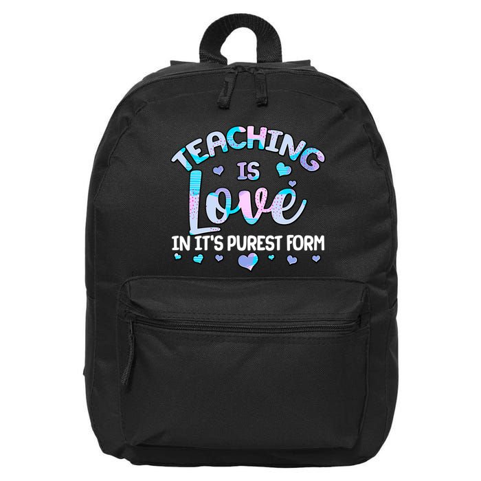 Teaching Is Love In It's Purest Form 16 in Basic Backpack
