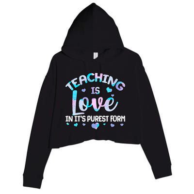 Teaching Is Love In It's Purest Form Crop Fleece Hoodie